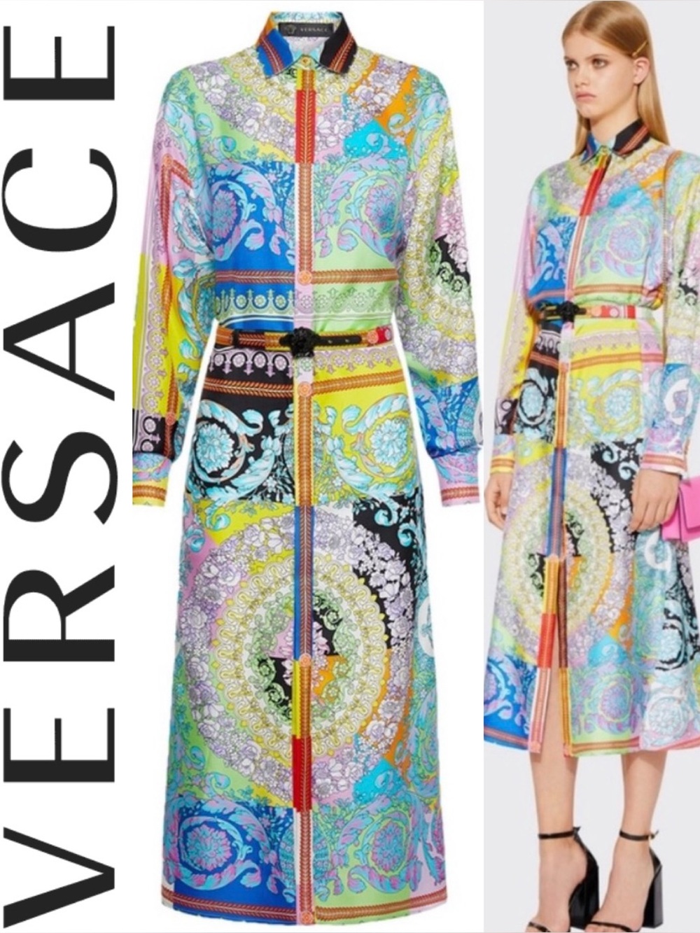 Versace Barrocco Multicolor Dress